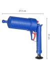 Kyrotech Basınçlı Hava Gider Açıcı Tabanca, 4 Kauçuk Adaptörlü, Kimyasalsız Mekanik Pompalı Boru Temizleyici, 3,5 Bar Yüksek Basınçlı, Tuvalet, Lavabo, Duş ve Mutfak Giderleri İçin Uygundur
