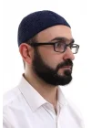 Lacivert Kışlık Sade Desenli Kadife Namaz Takkesi