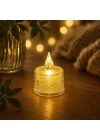 LED 3 Adet Dekoratif Mum Sarı Işık – Alev Efektli Tealight Gece Lambası