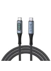 LED Ekranlı 240W USB C - USB C Hızlı Şarj Kablosu, (48V/5A) USB-C PD 3.1, Naylon Örgülü Tip C Erkek - Erkek Kablo Kablosu, MacBook Pro/Air/iPad/Google/HP/Lenovo/Samsung için Dizüstü Veri Kablosu