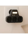 LED Gece Işıklı 3680 W Priz Adaptörü - 3lü Akım Korumalı Priz + 2 USB ve 2 Type-C Girişli, Kablosuz Duvar Tipi Çoklu Şarj Adaptörü, Kısa Devre Koruma, Kompakt Tasarım