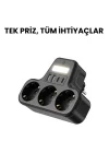 LED Gece Işıklı 3680 W Priz Adaptörü - 3lü Akım Korumalı Priz + 2 USB ve 2 Type-C Girişli, Kablosuz Duvar Tipi Çoklu Şarj Adaptörü, Kısa Devre Koruma, Kompakt Tasarım