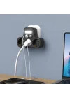 LED Gece Işıklı 3680 W Priz Adaptörü - 3lü Akım Korumalı Priz + 2 USB ve 2 Type-C Girişli, Kablosuz Duvar Tipi Çoklu Şarj Adaptörü, Kısa Devre Koruma, Kompakt Tasarım