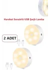 Led Gece Lambası Hareket Sensörü Şarj Edilebilir Duvara Monte Lamba 2 Adet