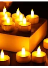 Led Mum 12’li Tealight Set – Pilli, Dumansız, Dekoratif LED Mum – Sarı Işık Ortam Aydınlatma