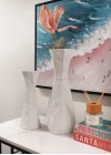 Licia Seramik Vazo Beyaz 13x10x33 cm