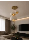 Limon 3D Desing 3 Lü Sarkıt Antrasit Avize Rustik 20-30-40 E27 Modern Avize Bohem Beton Görünüm (AMPUL HEDİYEDİR.!) YVR-B-40-102