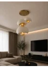 Limon 3D Desing 3 Lü Sarkıt Antrasit Avize Rustik 20-30-40 E27 Modern Avize Bohem Beton Görünüm (AMPUL HEDİYEDİR.!) YVR-B-40-102