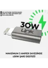 LinkTech Type-C to Lightning Dönüştürücü Adaptör, USB 3.1 Hızlı Şarj (3A) ve 5 Gbps Veri Aktarımı, iPhone ve iPad Uyumlu Kompakt Şarj Çevirici (Gri)