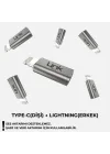 LinkTech Type-C to Lightning Dönüştürücü Adaptör, USB 3.1 Hızlı Şarj (3A) ve 5 Gbps Veri Aktarımı, iPhone ve iPad Uyumlu Kompakt Şarj Çevirici (Gri)