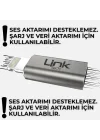 LinkTech Type-C to Lightning Dönüştürücü Adaptör, USB 3.1 Hızlı Şarj (3A) ve 5 Gbps Veri Aktarımı, iPhone ve iPad Uyumlu Kompakt Şarj Çevirici (Gri)