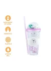 Lisanslı We Bare Bears Ice Bear Simli Plastik Pipetli ve Kapaklı Suluk
