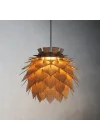 Lotus Ahşap Avize 4 renk Modern Bohem Rustik Avize Tekli Sarkıt Lamba Butik Otantik Aydınlatma Cafe Salon Mutfak Yemek Masası Hol Antre