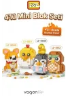 Loz Micro Block 4lü Sevimli Hayvan Seti 4 Farklı Model Dekoratif Oyuncak Yapım Seti Yapı Blok Seti