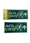 LR-FU ACİL-ÇIKIŞ Yazılı Yukarı Ok Yön Gösteren Fosforlu Yön Levhası (1)