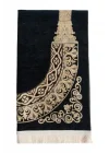 Lüks Mihrap Desenli Şönil Dokuma Seccade Siyah