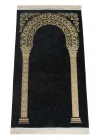 Lüks Mihrap Desenli Şönil Dokuma Seccade Siyah