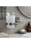 Lüx Diş Fırçalık Vidalı Krom Paslanmaz Banyo Aksesuarı Duvara Monte Sağlam Yapı Modern Tasarım