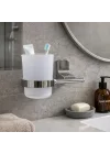 Lüx Diş Fırçalık Vidalı Krom Paslanmaz Banyo Aksesuarı Duvara Monte Sağlam Yapı Modern Tasarım