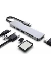 Macbook Pro Huawei Dell ile Uyumlu Type C to 4K HDMI + USB 3.0 + SD/tf + PD + Type-C, Taşınabilir 7in1 Adaptör