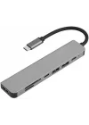 Macbook Pro Huawei Dell ile Uyumlu Type C to 4K HDMI + USB 3.0 + SD/tf + PD + Type-C, Taşınabilir 7in1 Adaptör