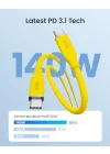 MacBook Pro, iPhone 15 Pro Max Plus, iPad Pro/Air, Galaxy S23Ultra, Piksel, Anahtar, 3.3 ft, Sarı için 140W USB C - USB C Kablosu PD 3.1 Tip C Hızlı Şarj Kablosu