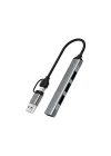 mAcbook Uyumlu Type-C & USB Çiftli 4port USB 3.0 Splitter 5 Gbps Çevirici Hub Adaptör