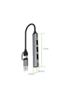 mAcbook Uyumlu Type-C & USB Çiftli 4port USB 3.0 Splitter 5 Gbps Çevirici Hub Adaptör