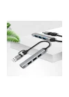 mAcbook Uyumlu Type-C & USB Çiftli 4port USB 3.0 Splitter 5 Gbps Çevirici Hub Adaptör