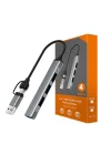 mAcbook Uyumlu Type-C & USB Çiftli 4port USB 3.0 Splitter 5 Gbps Çevirici Hub Adaptör