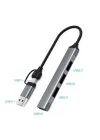 mAcbook Uyumlu Type-C & USB Çiftli 4port USB 3.0 Splitter 5 Gbps Çevirici Hub Adaptör