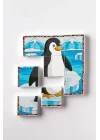 Manyetik Blok Çift Taraflı 9 Parçalı Mıknatıslı PENGUEN - KÖPEK BALIĞI Puzzle - 2 Görsel YapBoz
