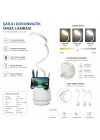 Masa Lambası Şarjlı Dokunmatik 24 LED’li, 3 Renk Modlu Ayarlanabilir Işık, USB Şarjlı, Esnek Gövde, Modern Masa ve Gece Lambası
