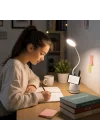 Masa Lambası Şarjlı Dokunmatik 24 LED’li, 3 Renk Modlu Ayarlanabilir Işık, USB Şarjlı, Esnek Gövde, Modern Masa ve Gece Lambası