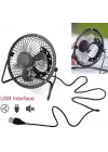 Masa Üstü USB Fan Soğutucu Vantilatör Metal Serinletici Mini Vantilatör Siyah