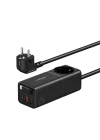Masaüstü Priz Hızlı Şarj İstasyonu | 75W GaN 4000W AC Dahili USB-C Kablo 3 x USB PD PPS X6412