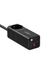 Masaüstü Priz Hızlı Şarj İstasyonu | 75W GaN 4000W AC Dahili USB-C Kablo 3 x USB PD PPS X6412