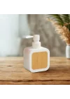 Mat Antrasit Sabunluk | Ahşap Desenli Lüks, Ergonomik Tasarım, Ahşap Dispenser (Beyaz)