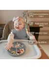 Meleni Baby Vakum Tabanlı Bebek Silikon Mama Tabağı - Silikon Tabak Antrasit