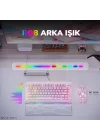 Mercury K1+M1 Pro Kablosuz Rgb Işıklı Mekanik Q Gaming Klavye ve Optik Mouse Seti, Sakura Pink