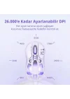 Mercury M1 Pro Oyun Faresi, Hafif Magnezyum Alaşımı, 26.000 DPI, PAW3395DM Sensör, 5 Programlanabilir Düğme, Destek Kablolu/2.4GHz/BT, 200 Saate Kadar Pil Ömrü (Mor)