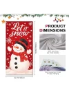 Merry Christmas Kapı Örtüsü 171 x 71 cm Tatil Ön Sundurma Kapı Afiş Dekorasyon Kış Kırmızı Kardan Adam Siyah Şapka Eşarp ile Let It Snow Teması Tatil Partisi İç Mekan Dış Mekan Dekoru