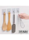 Mey İthalat® 10 ADET Kendinden Yapışkanlı Şeffaf Askı