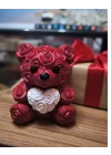 Mey İthalat® 10 cm 3D Kalp Tutan Ayıcık Dekoratif Sevgililer Günü Hediyesi