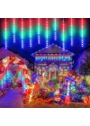 Mey İthalat® 10lu 45 CM Uzunluğunda Plastik Meteor 2m Kablo LED USB RGB Ağaç Işığı – Renk Değiştiren Asmalı Dekoratif Bahçe ve Dış Mekan Aydınlatması