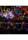 Mey İthalat® 10 Metre 100 LED Solar RGB Işık Şeffaf Kablolu