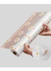 Mey İthalat® 10 Metre Papatya Desenli Kolay Temizlenebilir Çekmece Matı