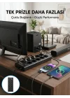 Mey İthalat® 10 Prizli USB Destekli Çoklu Priz Type-C Şarj Girişli Güvenli Güç Ünitesi