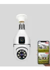 Mey İthalat® 1080P WiFi Ampul Kamera Uzaktan Erişimli Hareket Sensörlü Gece Görüşlü