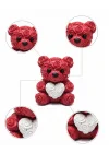 Mey İthalat® 10cm 3D Özel Baskı Kalpli Ayıcık Romantik Hediye Objesi